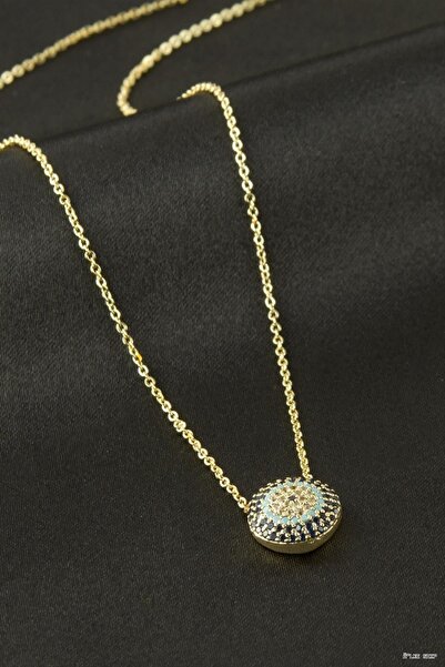 ZERO LAND Ilkestor Nazar Zircon Stone (64315) Necklace Yellow