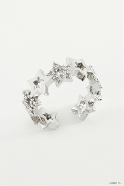 ZERO LAND Zngzrmll Star Zircon Cubic Zirconia Ring (55414) Silver Color