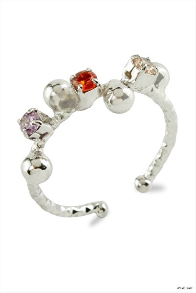 ZERO LAND Ilkestor Zigzag Stone Ring (55902) Silver Color