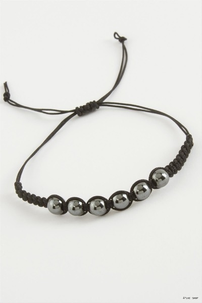 ZERO LAND Ilkestor Hematite Natural Stone (62441) Bracelet Anthracite