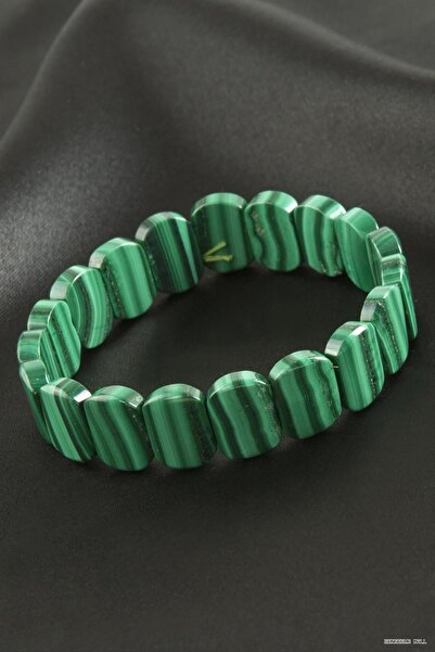 ZERO LAND Zngzrmll Oval Cut Malachite Natural Stone (60744) Bracelet Green