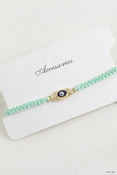 ZERO LAND Ilkestor Eye Macrame Braided Bracelet (61430) Water Green