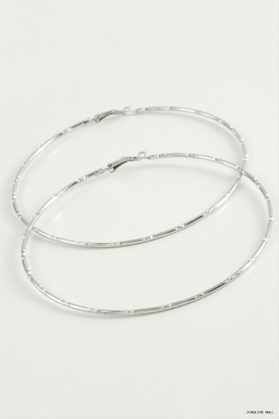 ZERO LAND Zngzrmll Dotted Metal Hoop Earrings 8-9-10 cm (55912) 9 cm