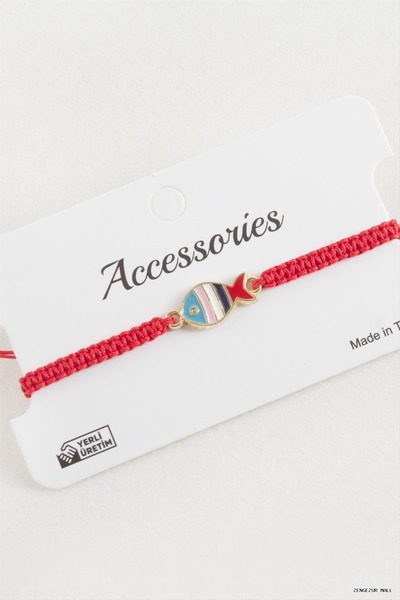 ZERO LAND Zngzrmll Fish Macrame Braided (54857) Bracelet Red