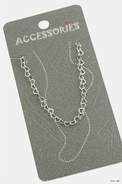 ZERO LAND Ilkestor Heart Chain Anklet (62113) Silver Color