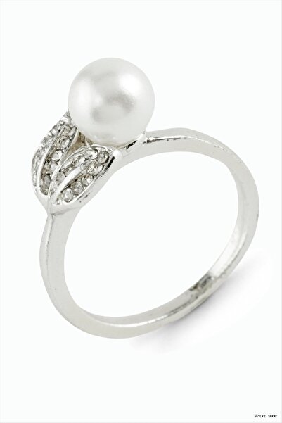 ZERO LAND Ilkestor Rose Pearl Stone Ring (55904) Silver Color