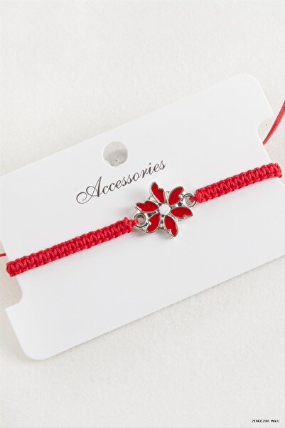 ZERO LAND Zngzrmll Daisy Macrame Braided (54816) Bracelet Red