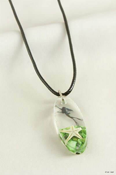 ZERO LAND Ilkestor Starfish Ellipse Epoxy (61555) Pendant Green
