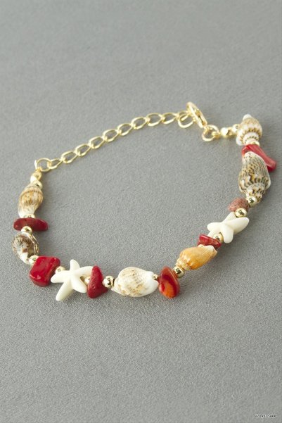 ZERO LAND ILKESTOR Broken Seashell Natural Stone (225451) Bracelet Terracotta...