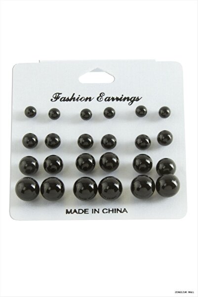 ZERO LAND Zngzrmll Pearl Earrings with Card 30 (55632) Piece Black