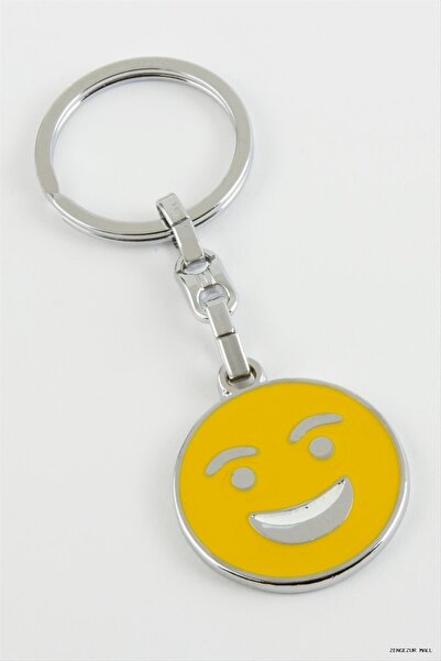 ZERO LAND Zngzrmll Smiley Face Emoji Metal (61914) Keychain Yellow