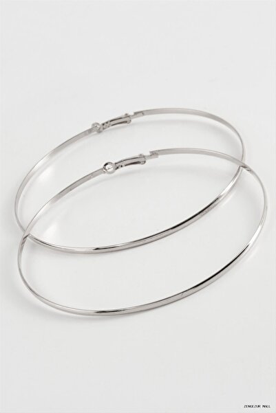 ZERO LAND Zngzrmll Flat Metal Hoop Earrings (55851) 8-9-10 cm