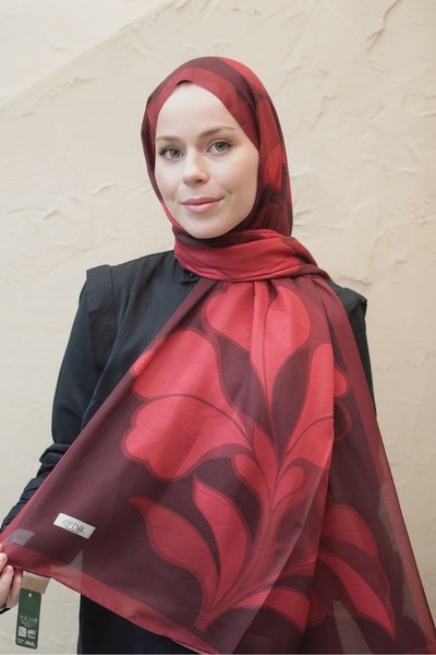 YILDIZ SCARFS Magnolia Pattern Voile Soft Shawl