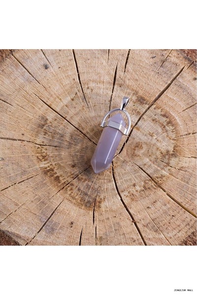 ZERO LAND Zngzrmll Agate Point Pendant (61103) Gray Tip