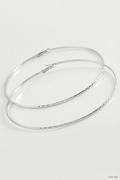 ZERO LAND Ilkestor Chain Striped Metal Hoop Earrings (71338) 8-9-10 cm