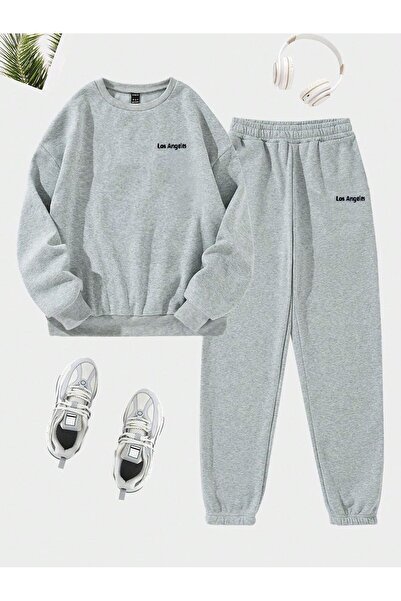 Mythologie California Summer Sweatshirt Sweatpants Jogger - Gray Printed Swea...