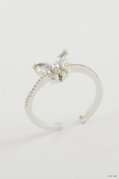 ZERO LAND Ilkestor Zircon Stone Ring (65528) Silver Color