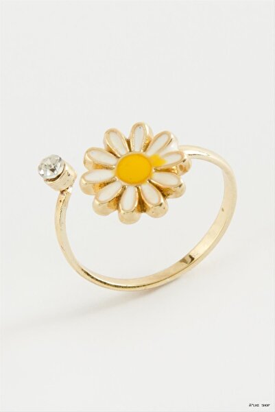 ZERO LAND Ilkestor Daisy Enamel Stone (71537) Ring Yellow