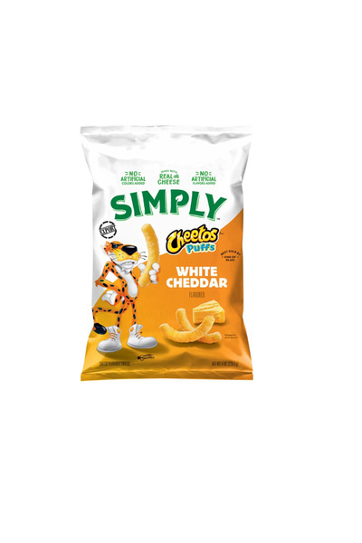 Cheetos Simply White Cheddar Cheese Puffs, Made With Real Cheese,8 Oz (227g) ...