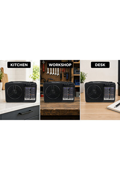 Generic Brand Radio portabil cu 3 benzi FM/AM/SW, cu difuzor mare și mâner de...