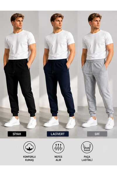 TREND ALİSSE Berlin Men's 3-Piece Sweatpants - Comfortable Loose Sweatpants w...