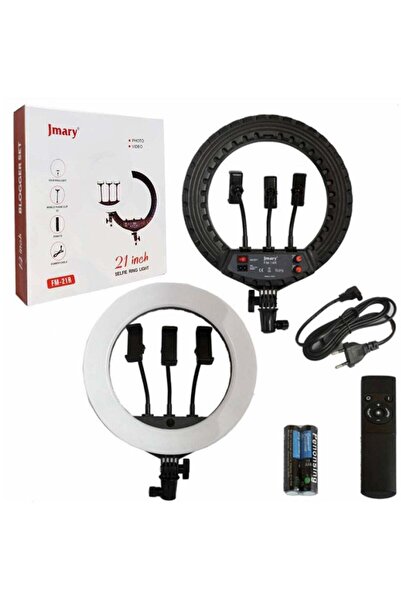 Jmary 21 Inch Ring Light Tripod Stand with 3 Phone Brackets Soft LED Ring Lig...