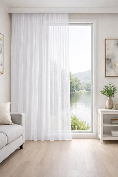 Premier Home Sarin bela zavjesa od tila prilagođene veličine 240x260 1x2 nabora