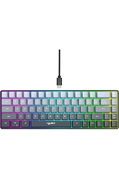 HXSJ Tri-Mode RGB Gaming Keyboard 68 Keys – Wired/2.4G Wireless/Bluetooth Mem...