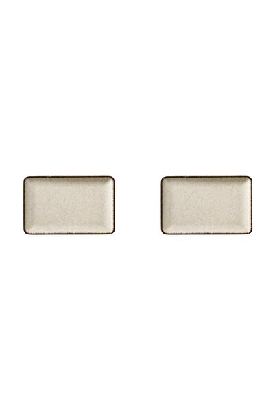 Kütahya Porselen Moderna Rectangular Presentation Plate Cinnamon 23X17Cm 2 Pi...