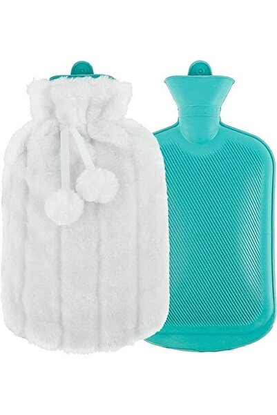 Arabest Hot Water Bag with Soft Fluffy Cover,PVC Hot Water Bottle for Pain Re...