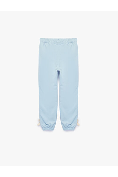 Koton Kids Baby Girl Bow Detailed Elastic Waist Cotton Ribbed Jogger Sweatpants