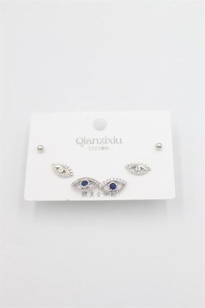 Ethab Ticaret Glb-Stl41414 Multiple Set Earrings - Silver