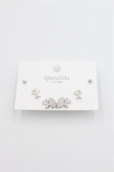 Ethab Ticaret Glb-Stl41414 Multiple Set Earrings - Silver