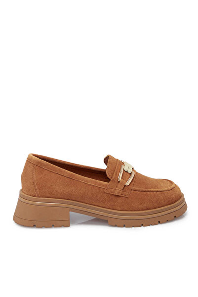 Tergan Taba Hakiki Süet Deri Kadın Loafer - K25S1AY68166-K59