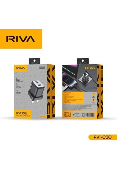 Riva شاحن سريع 35 واط USB-A + USB-C |   شحن سريع وآمن |   RV1-C30