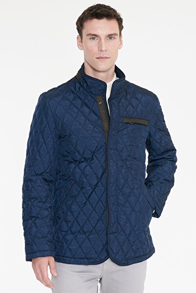 AC&Co / Altınyıldız Classics Men's Navy Blue Standard Fit Regular Cut Stand C...