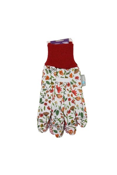 OEM Garden gloves Cotton + PVC, white + red, size 8