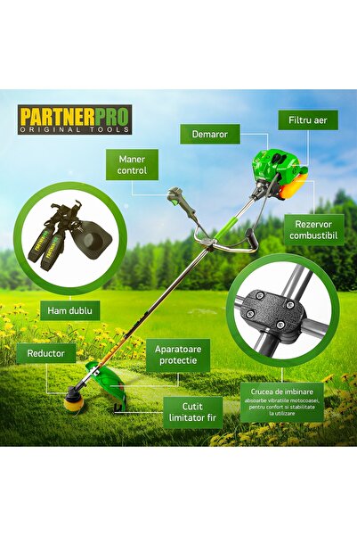 PartnerPro Motocoasa pe benzina PartnerPro, 5.8cp, 43 cm³, 10000rpm, 2 timpi,...