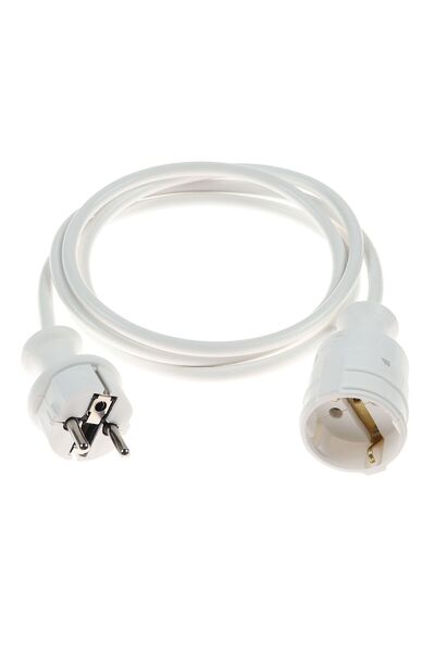 OEM Extension cord with plug and coupler, earthed contact, 2 m, H05VV-F 3 x 1...