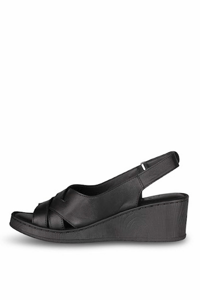 Solly Bio Flex 6 Black Genuine Leather Women's Sandals