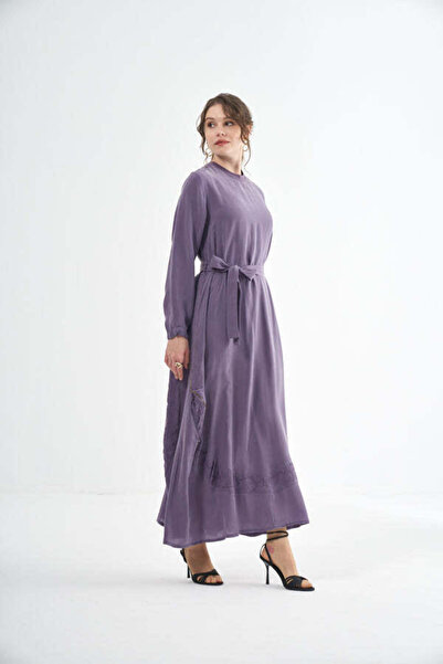 MissWhence Embroided Elegant Flow Belted Dress