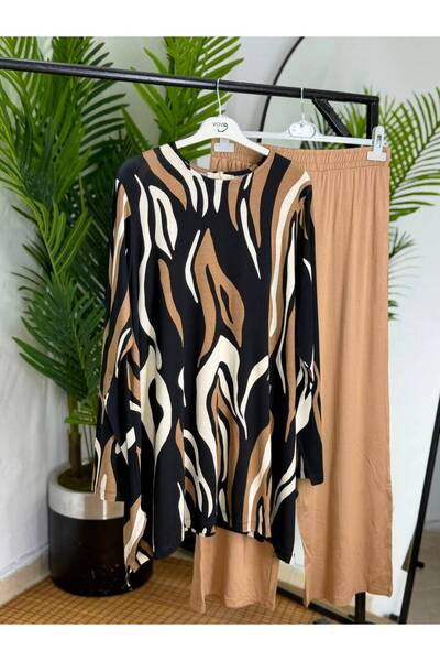ÖZNE BUTİK Plus Size Suit 100% Cotton Lycra Combed Cotton Suit