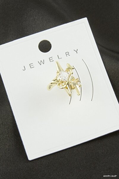 ZERO LAND Spt-Gld Star Zircon Stone Cartilage Earring 1 (143651) Piece Yellow