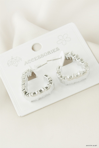 ZERO LAND Spt-Gld Triangle Plastic Earrings (102914) Silver Color