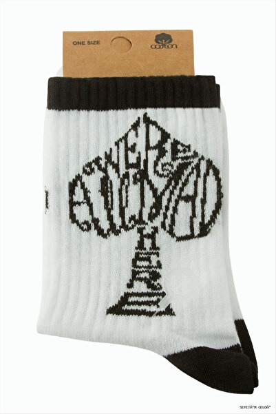 ZERO LAND Spt-Gld Heart College Socks (102613) 8X28 Black