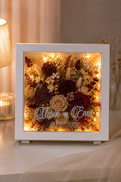Verda Çerçeve 25X25 cm White Led Deep Memory Frame - 6 cm Deep Memory Frame R...