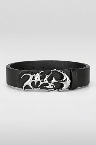Köstebek Black Tribal Fury Gothic Harjauku Leather Belt