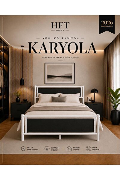 HFT HOME Metal Karyola, Çınar Sunta Başlıklı Metal Karyola
