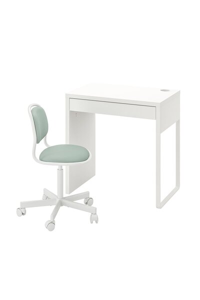 OEM Birou şi scaun alb/verde deschis MICKE/ÖRFJÄLL Seturi birou şi scaun