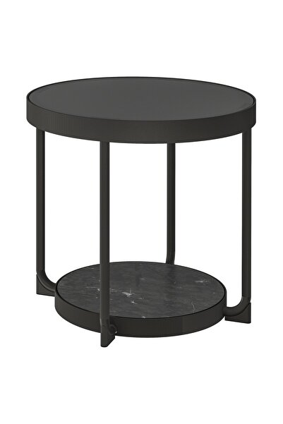 OEM Măsuță auxiliară 48 cm antracit aspect marmură/negru sticlă FRÖTORP Mese ...